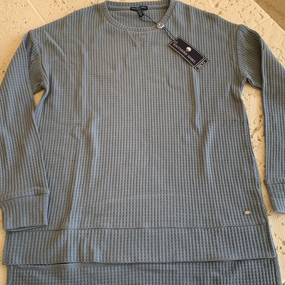 Southern shirt Whitney waffle knit in dusty blue size small. Comfy thermal knit. - Picture 1 of 8